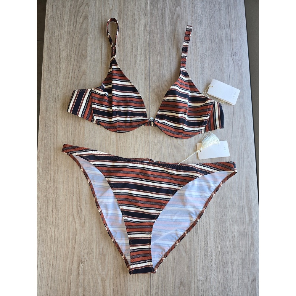 NWT DOEN Women Bikini Set XXL Palermo Montecito Stripe Underwire Portugal beach - Picture 2 of 10